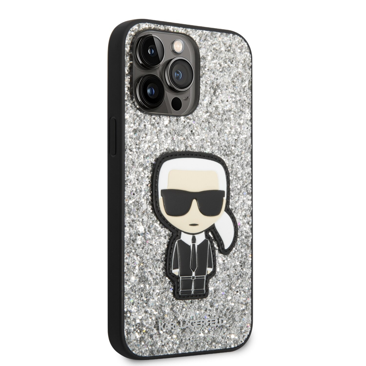 iPhone 14 PRO MAX sidabro sp. glitter KARL LAGERFELD nugarėlė KLHCP14XGFKPG 4