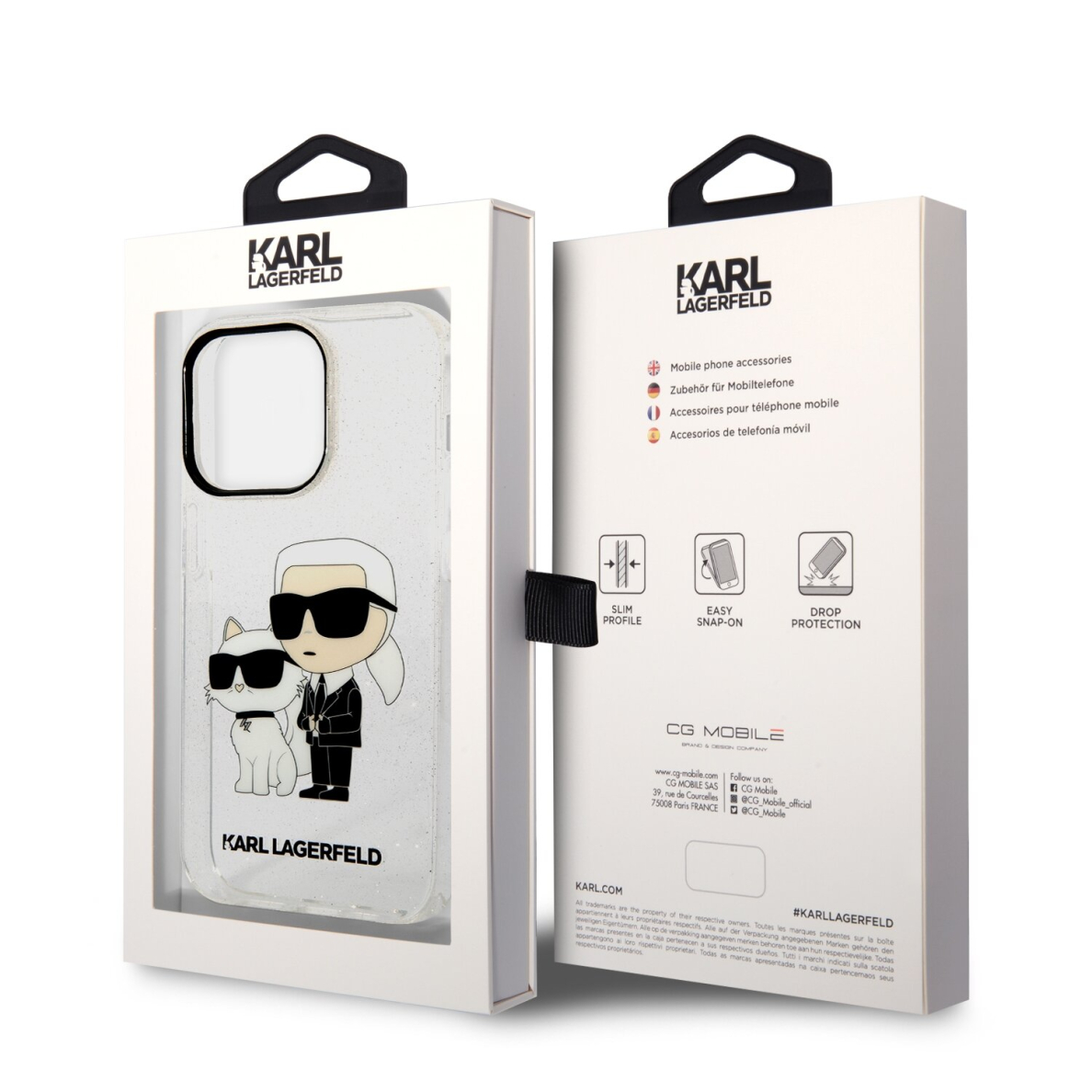 iPhone 14 PRO transparent NFT IML Glitter KARL LAGERFELD nugarėlė 7