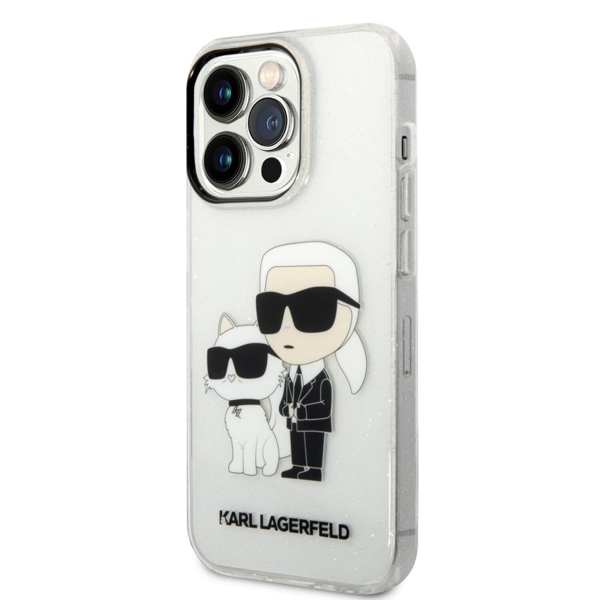 iPhone 14 PRO transparent NFT IML Glitter KARL LAGERFELD nugarėlė 3