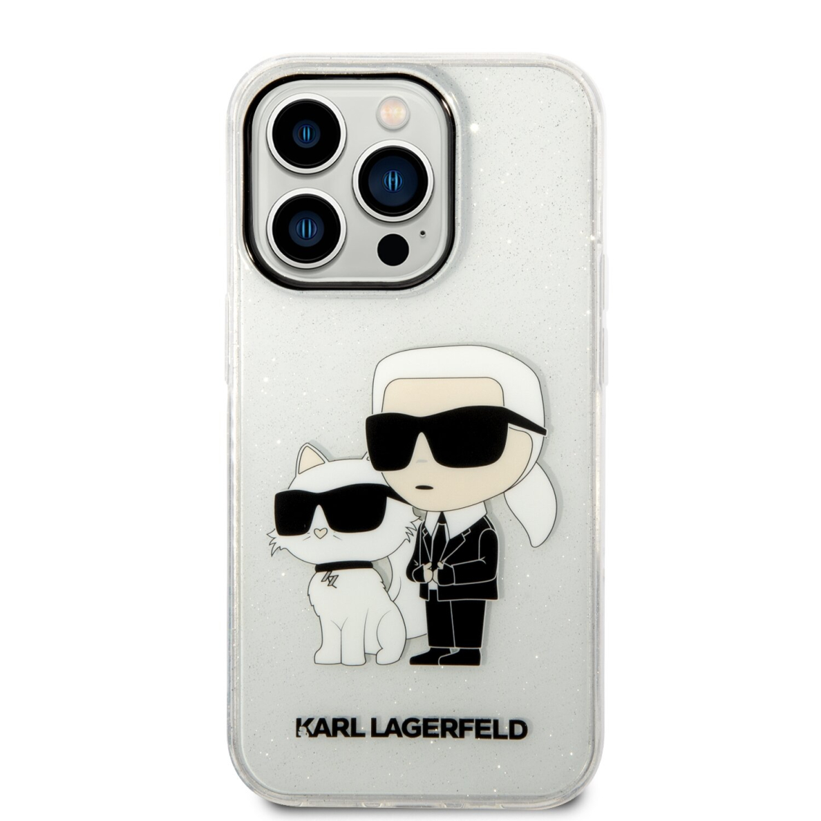 iPhone 14 PRO transparent NFT IML Glitter KARL LAGERFELD nugarėlė 2