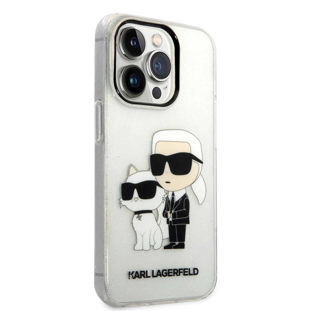 iPhone 14 PRO transparent NFT IML Glitter KARL LAGERFELD nugarėlė 4