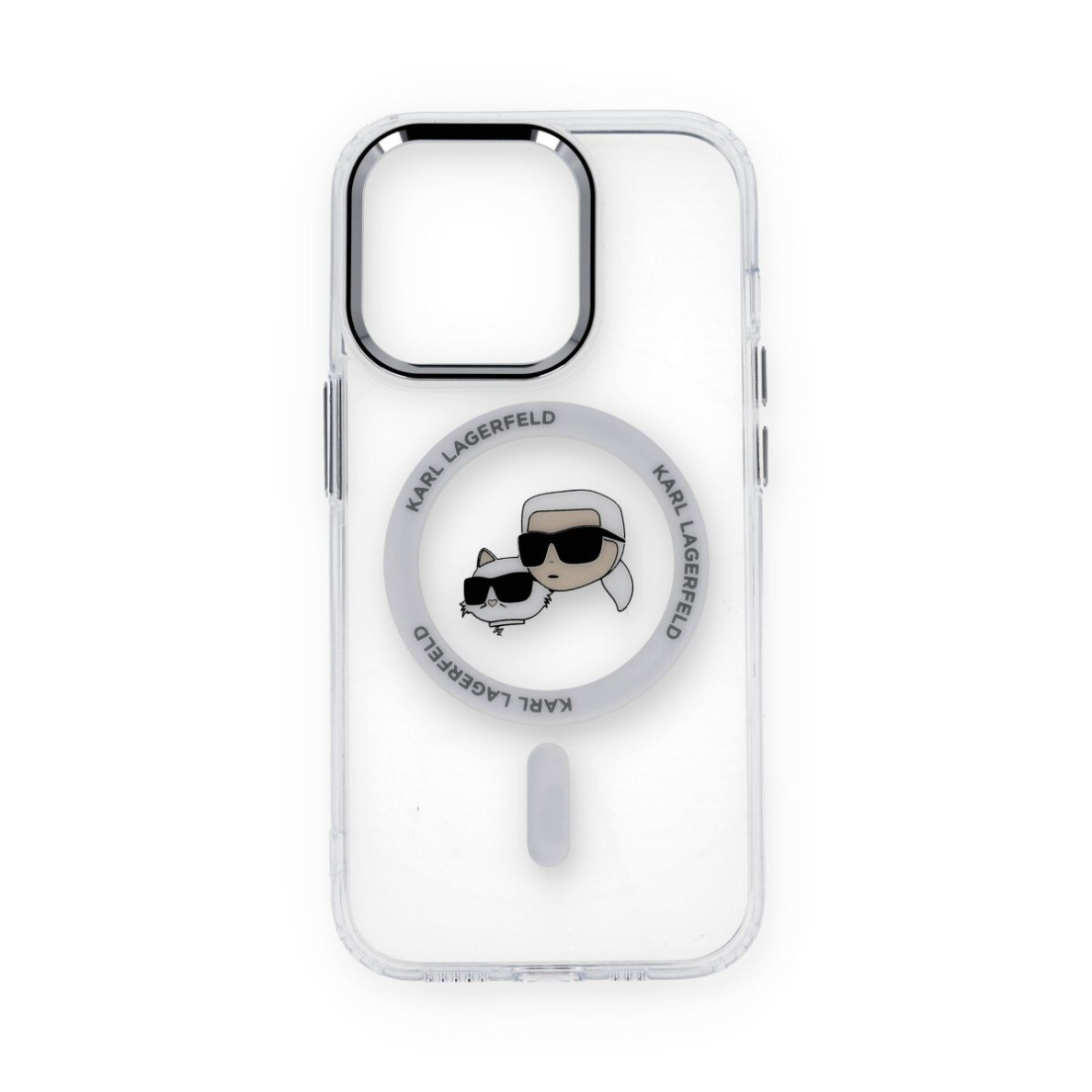 iPhone 14 PRO clear Magsafe IML Metal KC Heads KARL LAGERFELD nugarėlė