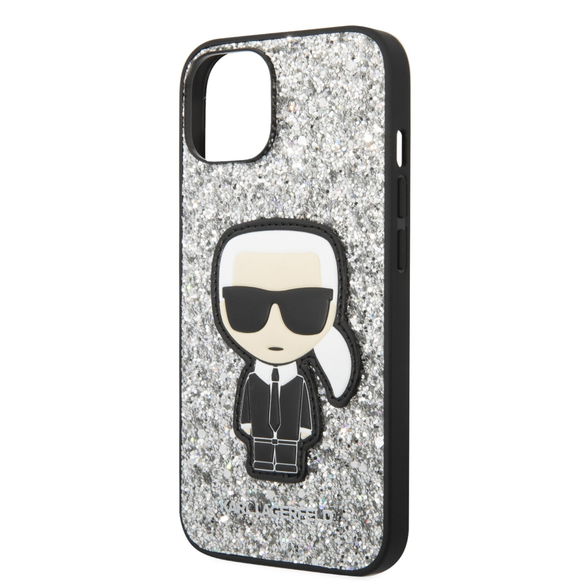 iPhone 14/13 sidabro spalvos glitter KARL LAGERFELD nugarėlė KLHCP14SGFKPG 5