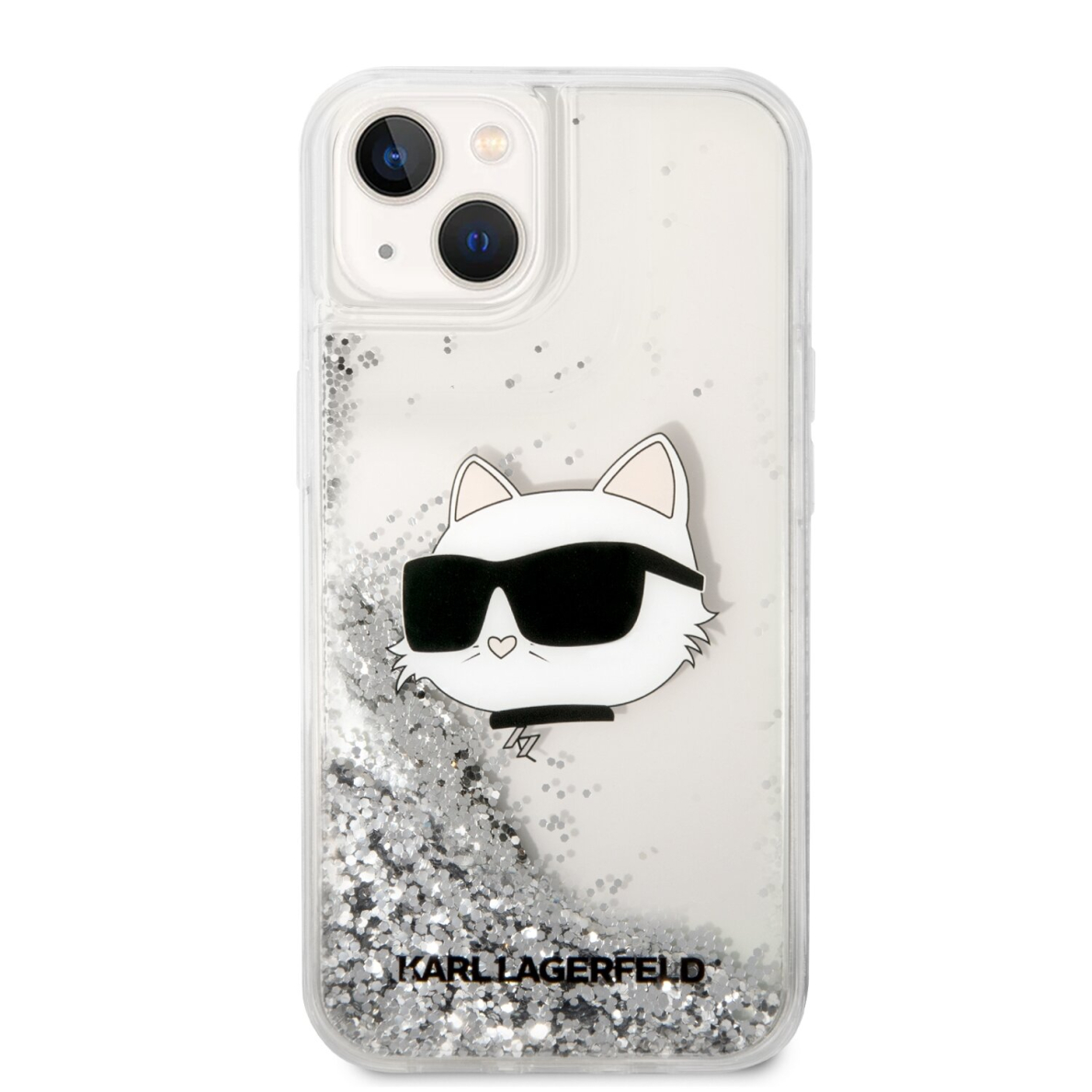 iPhone 14/13 silver NFT Liquid Glitter KARL LAGERFELD nugarėlė 2