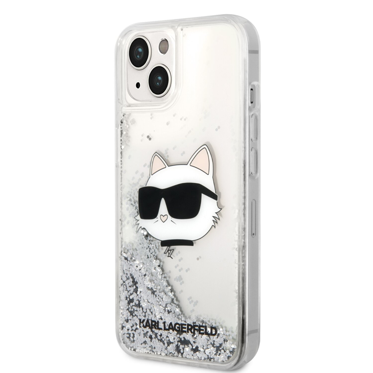 iPhone 14/13 silver NFT Liquid Glitter KARL LAGERFELD nugarėlė 3