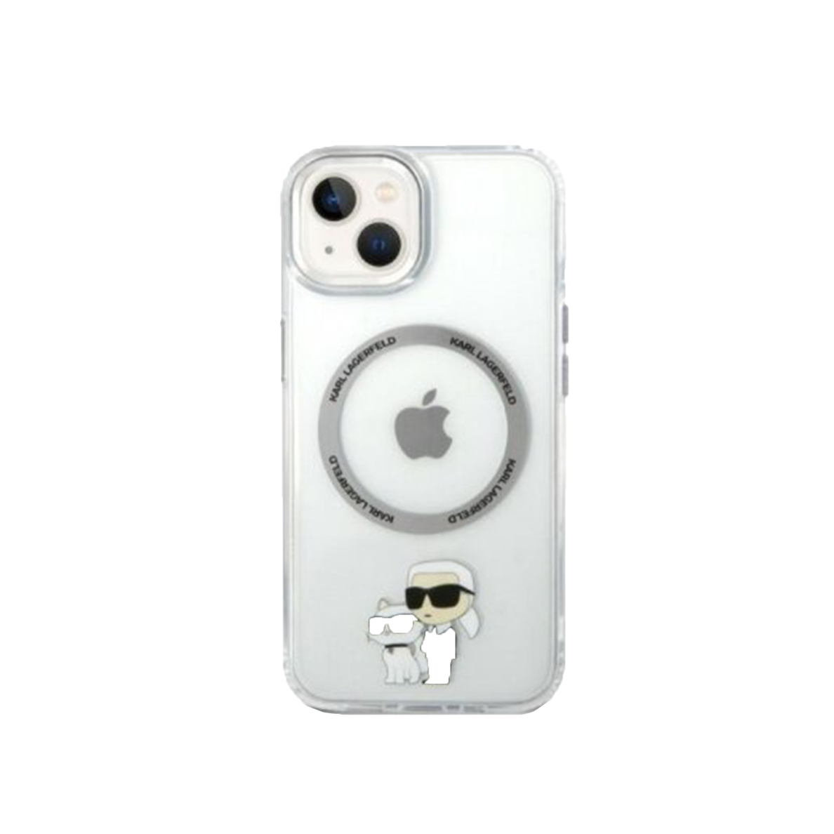 iPhone 14/13 transparent + silver Magsafe KARL LAGERFELD nugarėlė 2