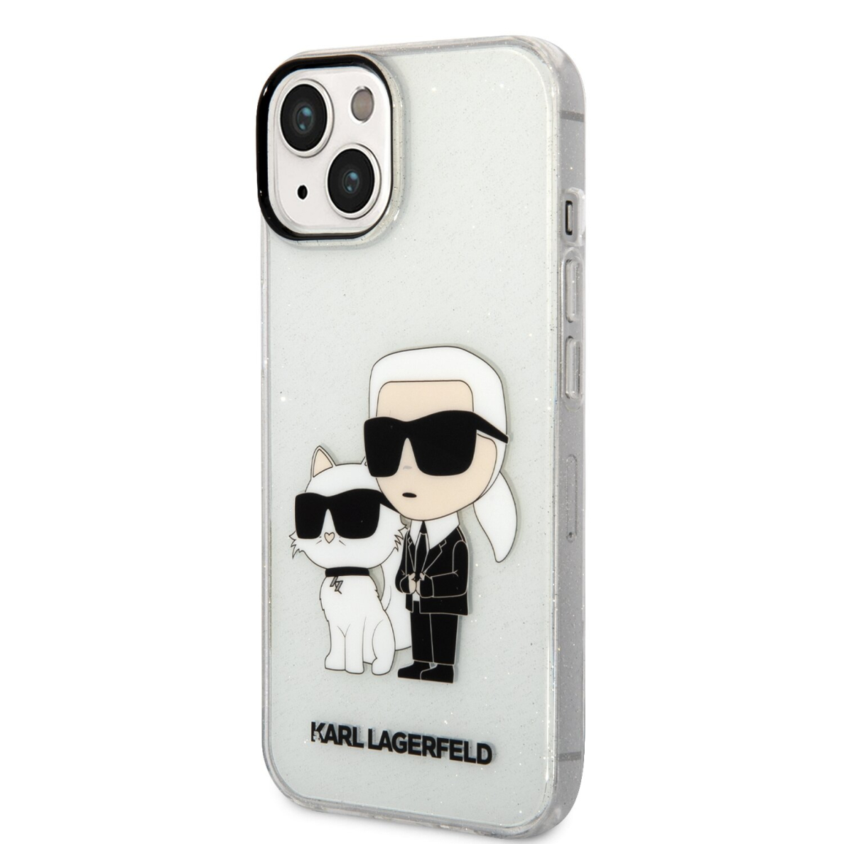 iPhone 14/13 transparent NFT IML Glitter KARL LAGERFELD nugarėlė 3