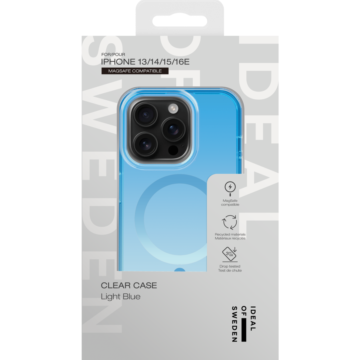 iPhone 15 / 14 / 13 iDeal Of Sweden Clear MagSafe nugarėlė Light Blue 3