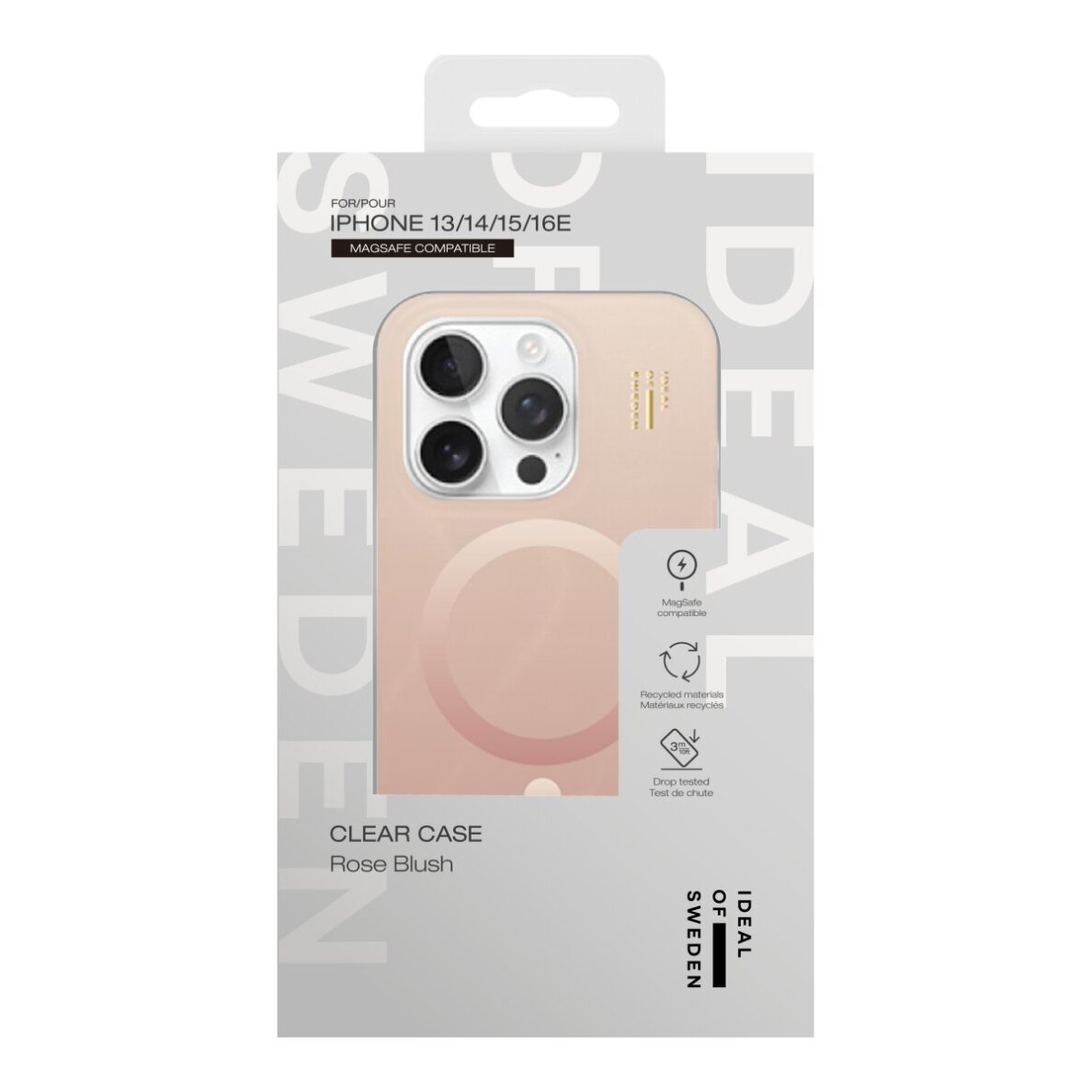 iPhone 15 / 14 / 13 iDeal Of Sweden Clear Rose Blush MagSafe nugarėlė 3