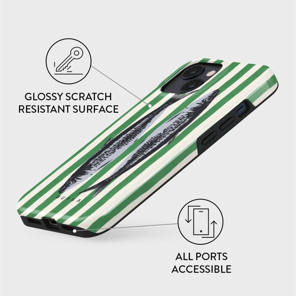 iPhone 15 / 14 / 13 Magsafe Sardinhas Tough BURGA nugarėlė 2