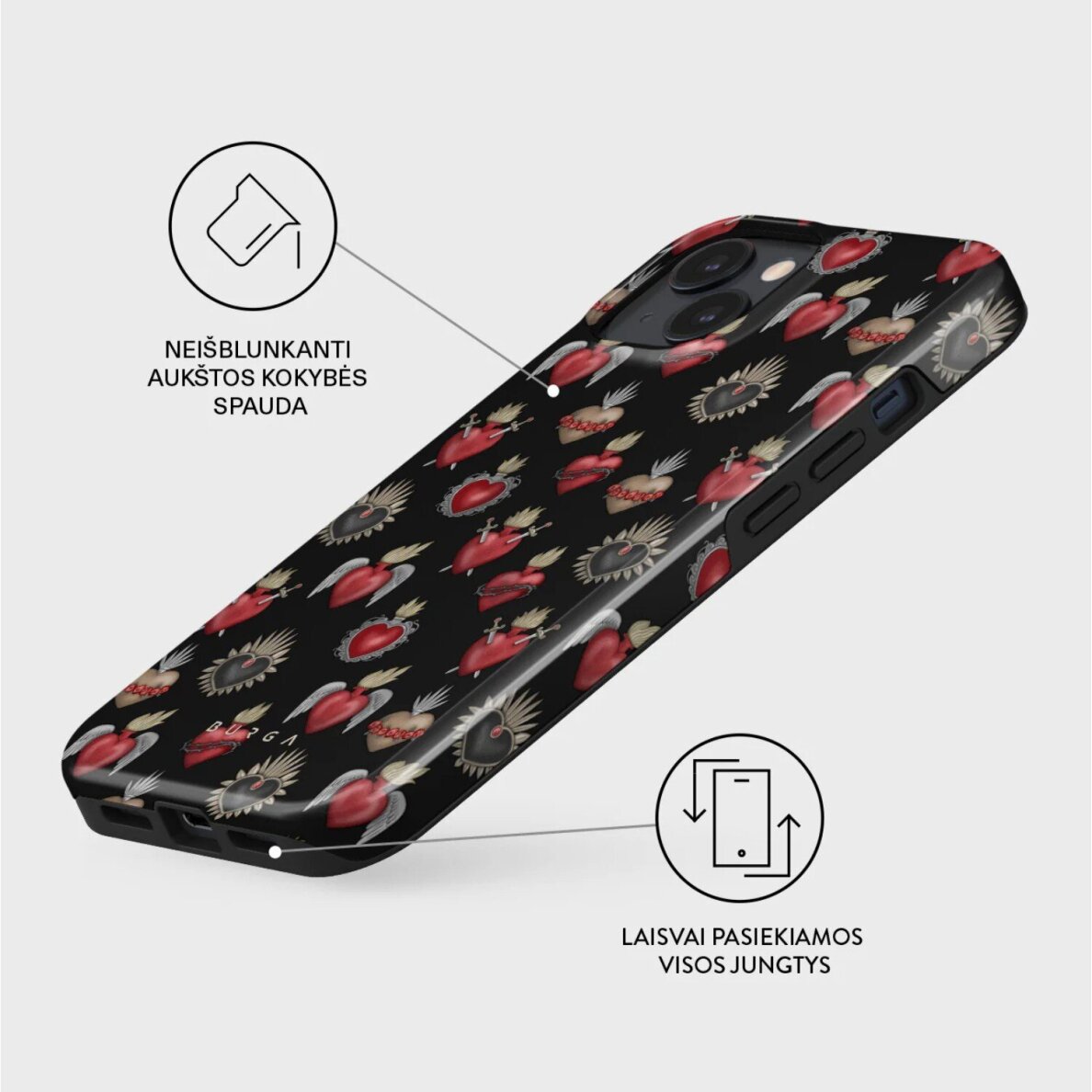 iPhone 15 / 14 / 13 MagSafe Sworn Hearts Tough BURGA nugarėlė 2