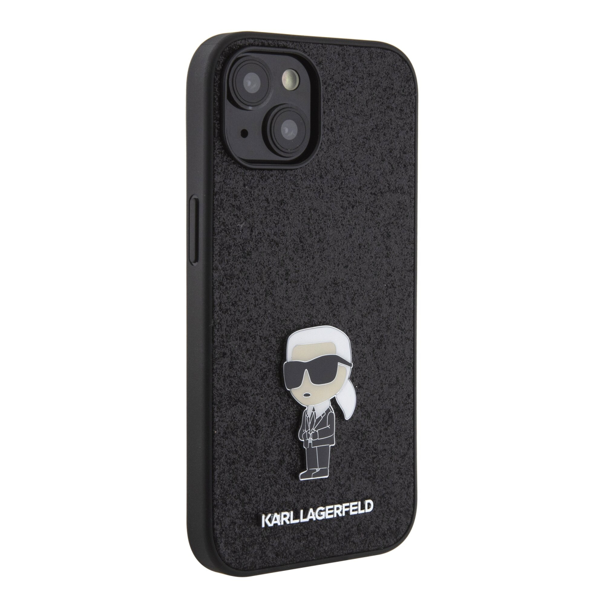 iPhone 15 / 14 / 13 black Ikonik Fixed Glitter Metal PIN KARL LAGERFELD nugarėlė 2