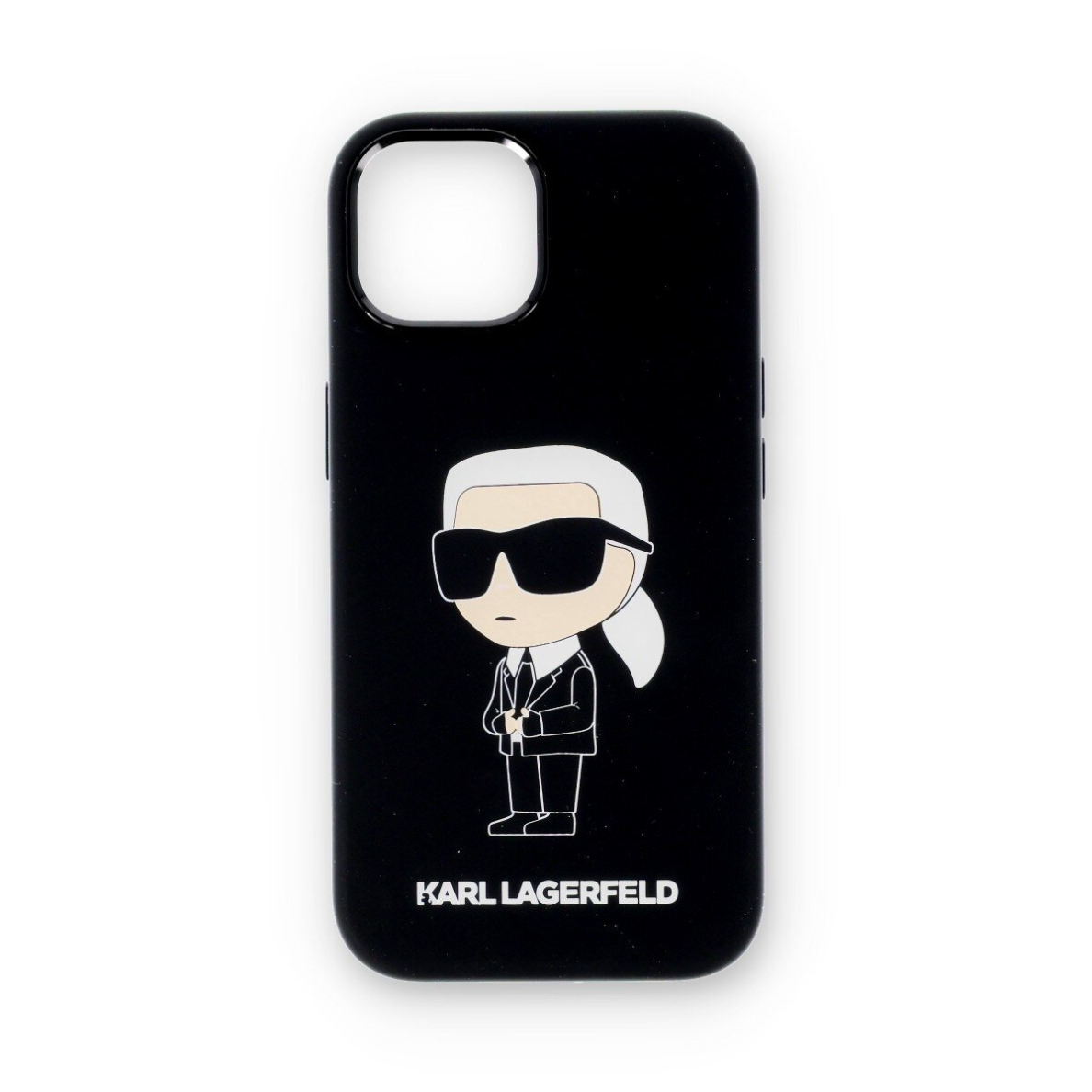 iPhone 15 / 14 / 13 black NFT Liquid Silicone KARL LAGERFELD nugarėlė