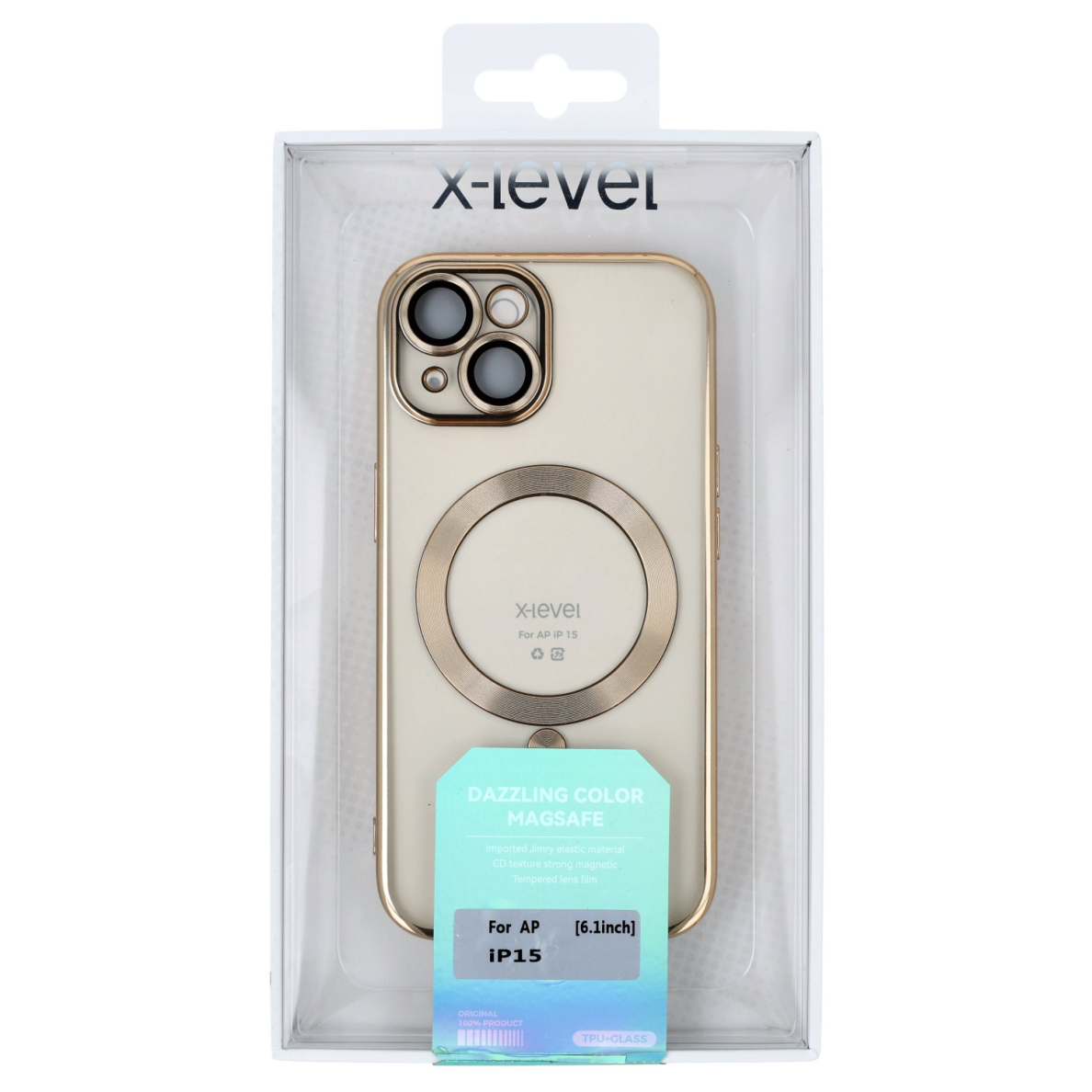 iPhone 15 gold X-LEVEL Magsafe DAZZLING COLOR nugarėlė 2