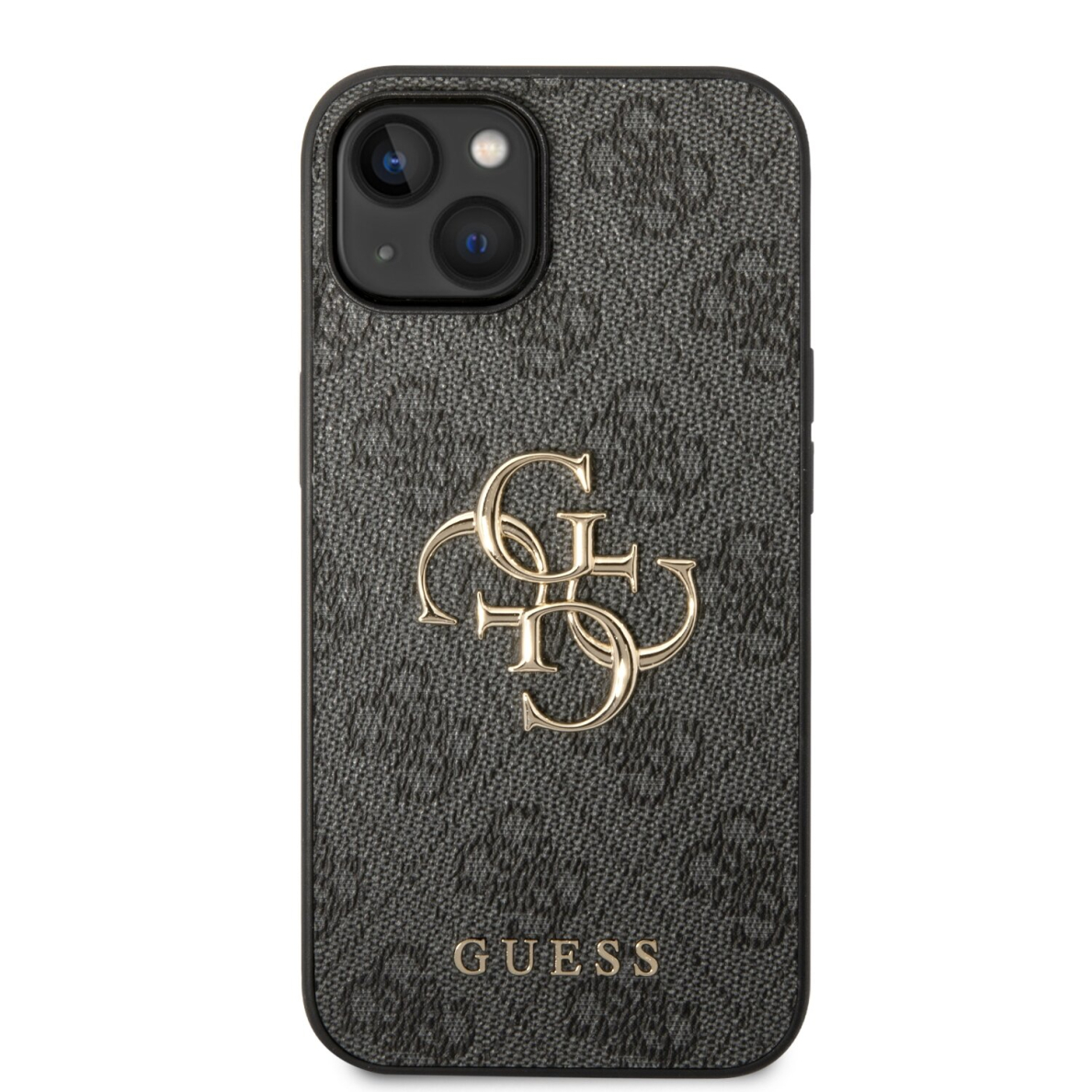 iPhone 15 / 14 / 13 grey Metal Logo GUESS nugarėlė 2