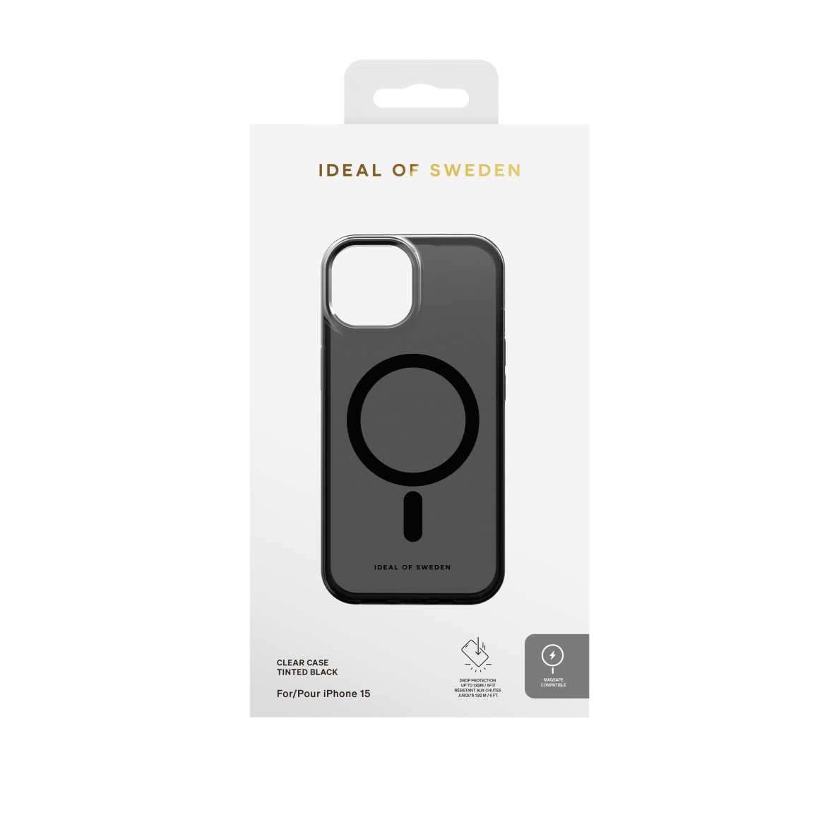 iPhone 15 / 14 / 13 iDeal Of Sweden Tinted Black MagSafe nugarėlė 1