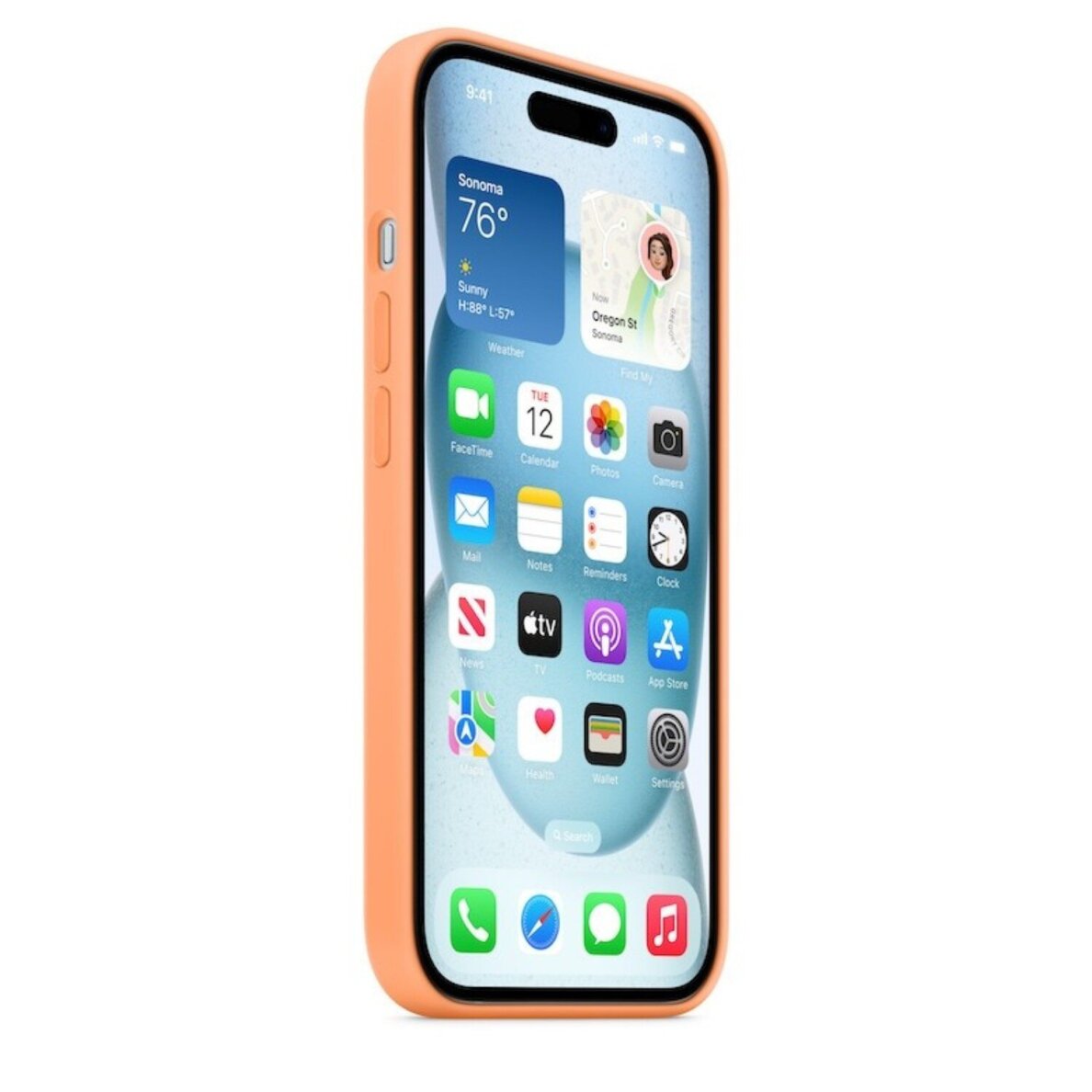 iPhone 15 Orange Sorbet Original Silicone MagSafe nugarėlė MT0W3ZM/A 1