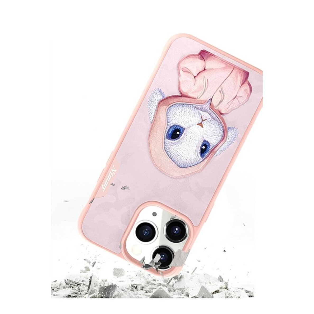iPhone 15 pink NIMMY Bunny with Hoodie nugarėlė 2