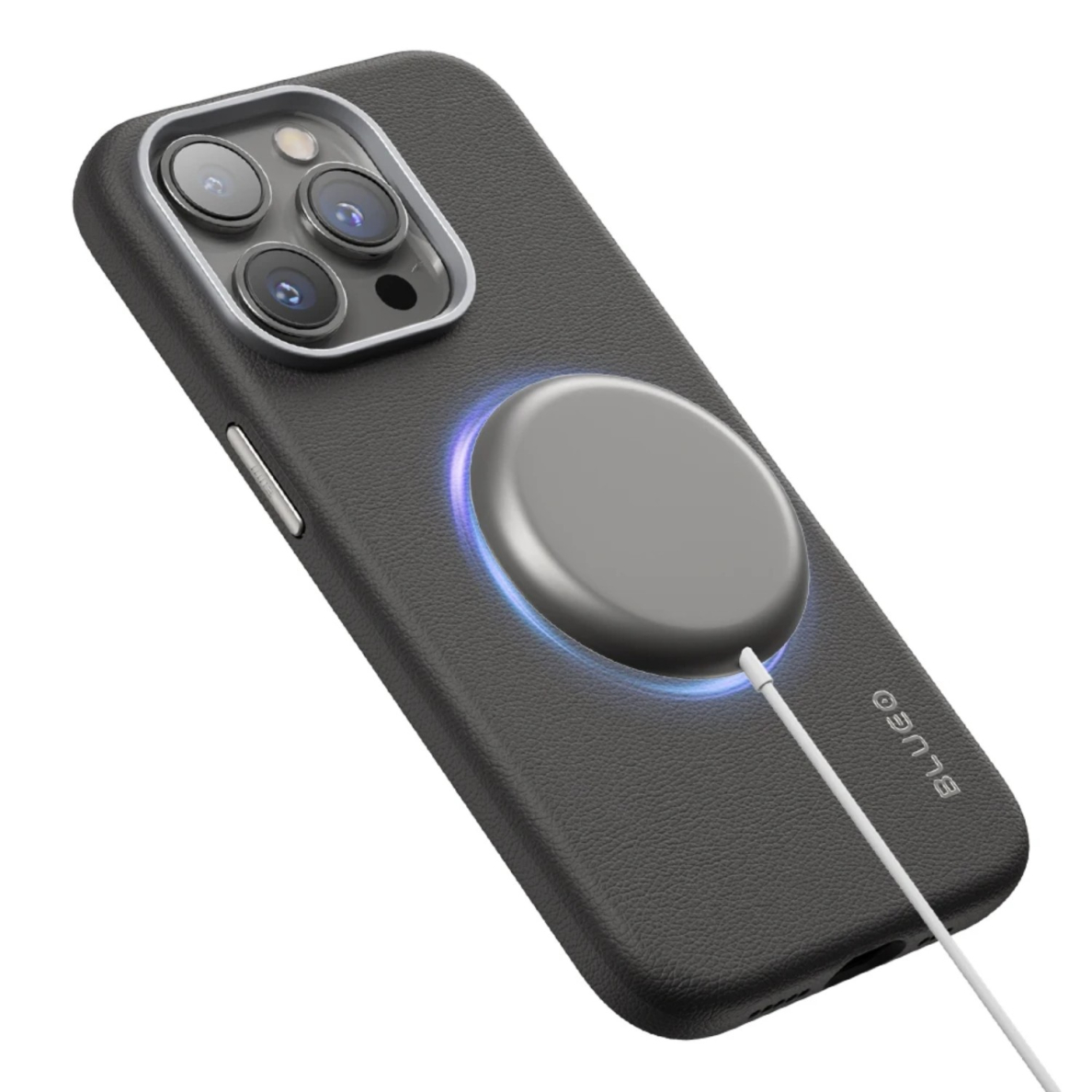 iPhone 15 PLUS black Leather Magnetic Mr. Monkey nugarėlė 1