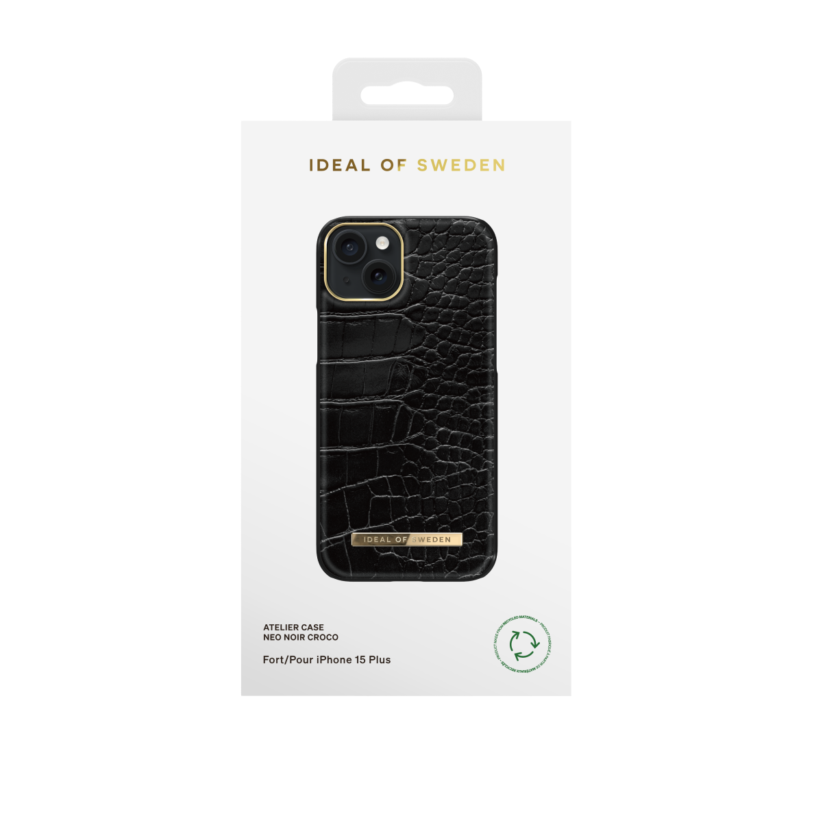 iPhone 15 PLUS iDeal Of Sweden nugarėlė Neo Noir Croco 2