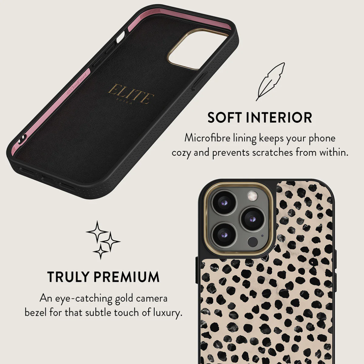 iPhone 15 PRO Elite Gold Magsafe Almond Latte BURGA nugarėlė 2