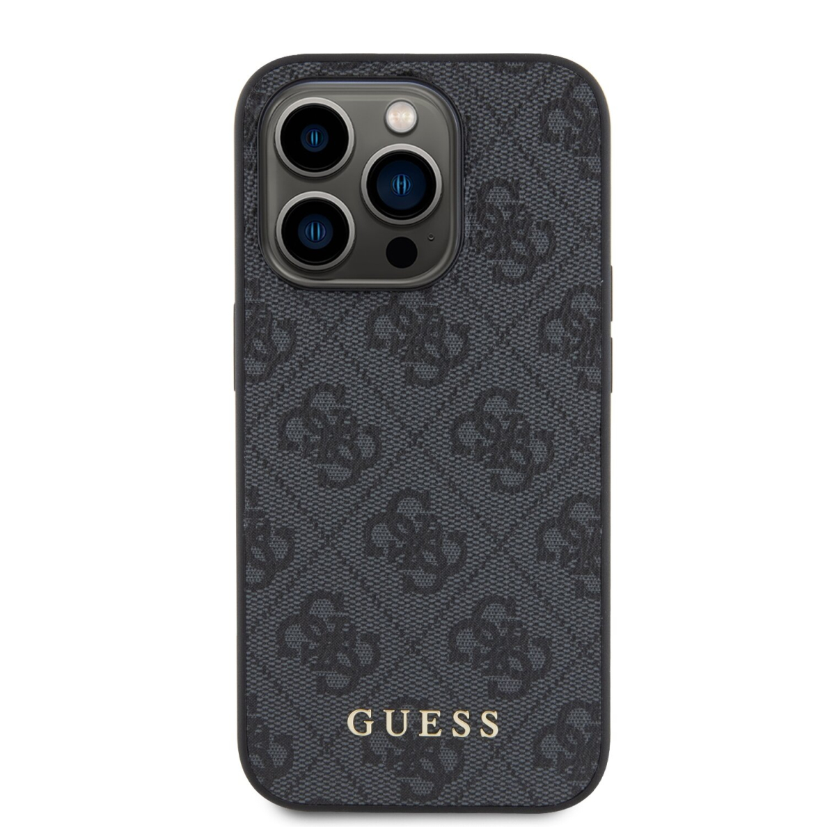 iPhone 15 PRO grey Metal Gold Logo GUESS nugarėlė 2
