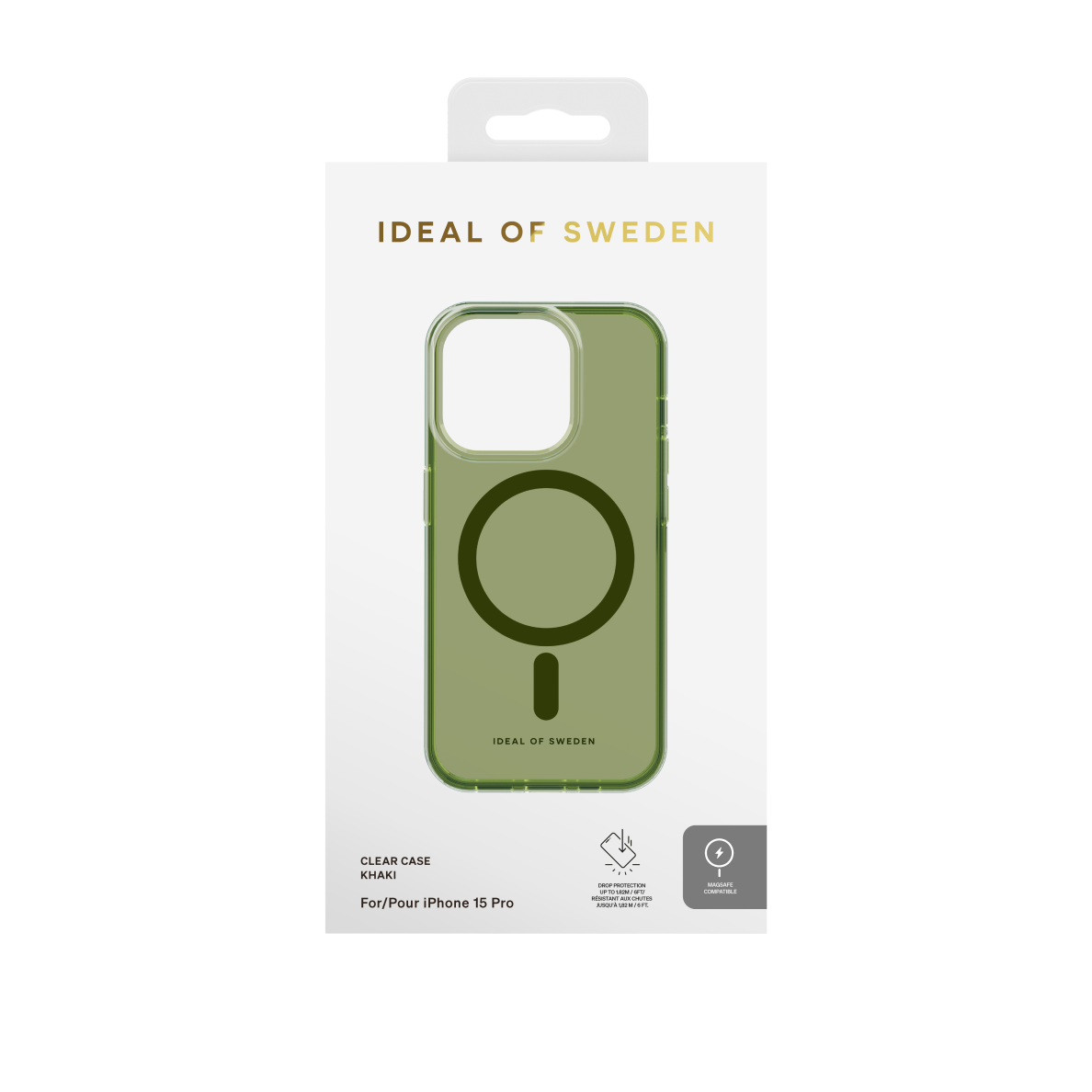 iPhone 15 PRO iDeal Of Sweden Clear MagSafe nugarėlė Khaki 3