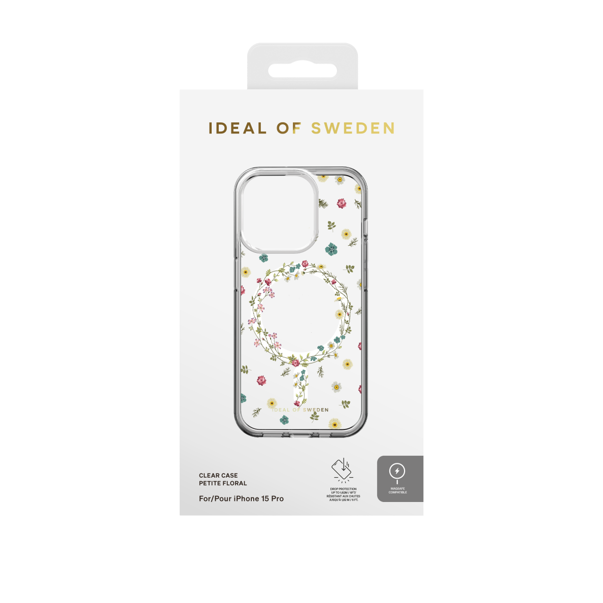 iPhone 15 PRO iDeal Of Sweden Clear MagSafe nugarėlė Petite Floral 3