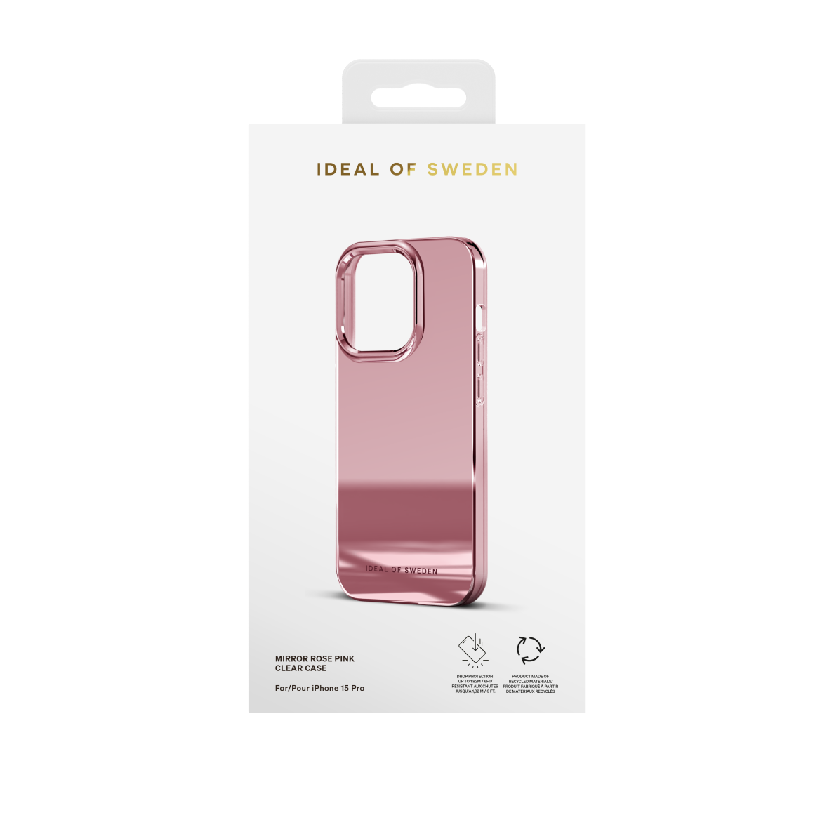 iPhone 15 PRO iDeal Of Sweden Mirror Rose Pink nugarėlė 3