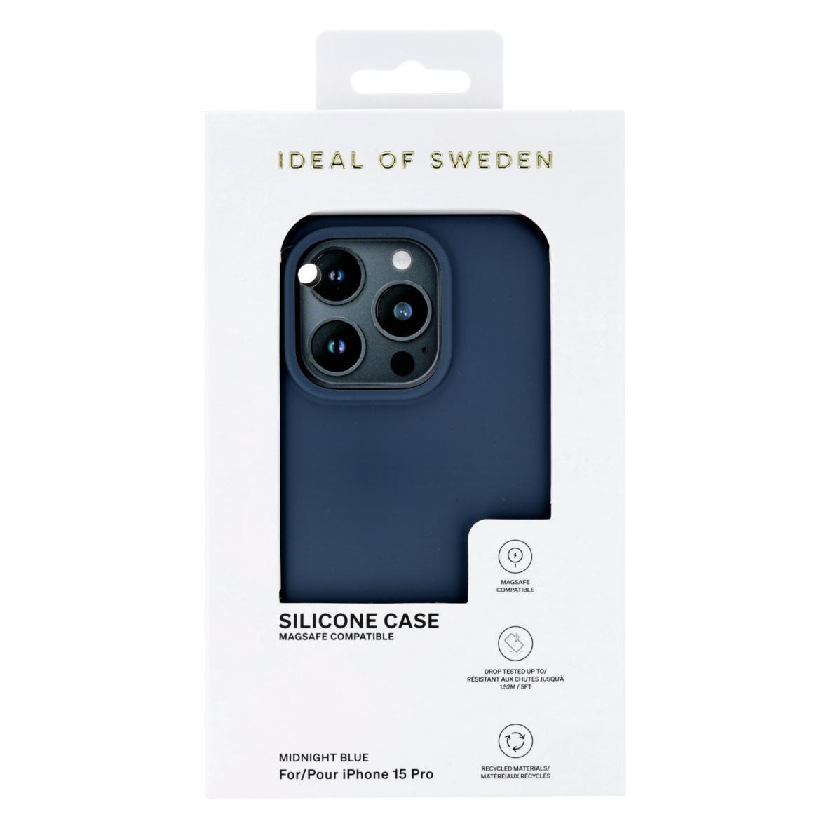 iPhone 15 PRO iDeal Of Sweden nugarėlė MagSafe Silicone Midnight Blue 1