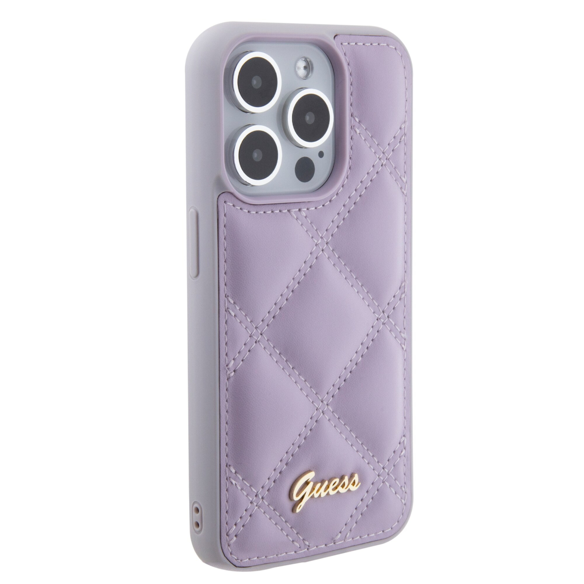 iPhone 15 PRO light purple PU Leather HC Quilted Metal Logo GUESS nugarėlė 3