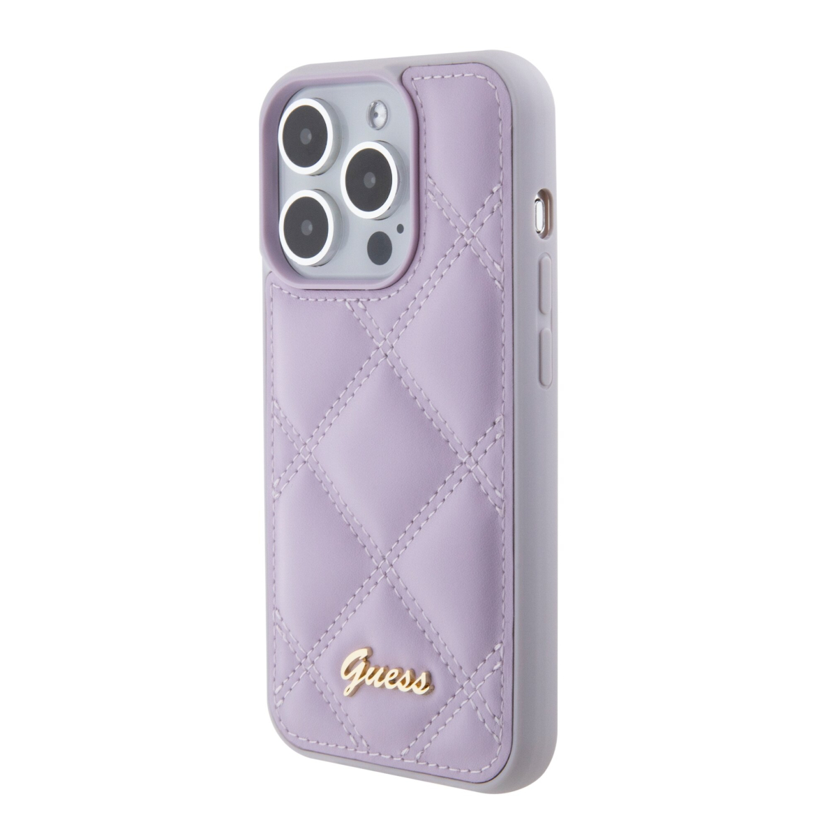 iPhone 15 PRO light purple PU Leather HC Quilted Metal Logo GUESS nugarėlė 1