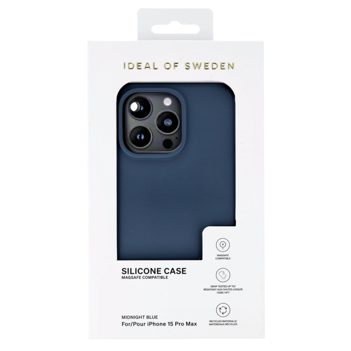 iPhone 15 PRO MAX iDeal Of Sweden nugarėlė MagSafe Silicone Midnight Blue 1