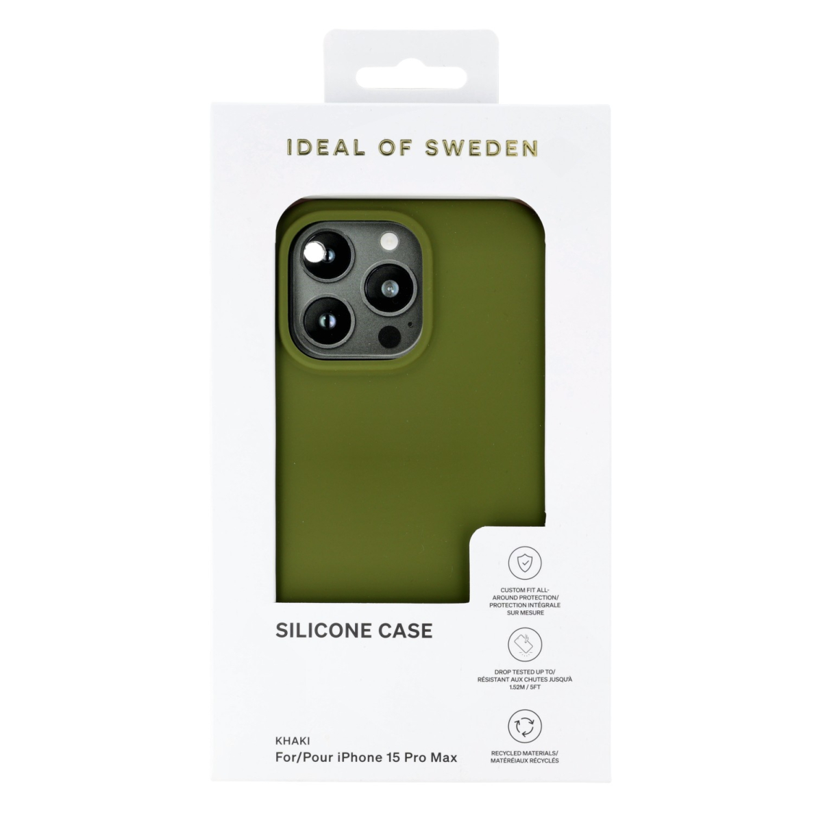 iPhone 15 PRO MAX iDeal Of Sweden nugarėlė Silicone Khaki 1