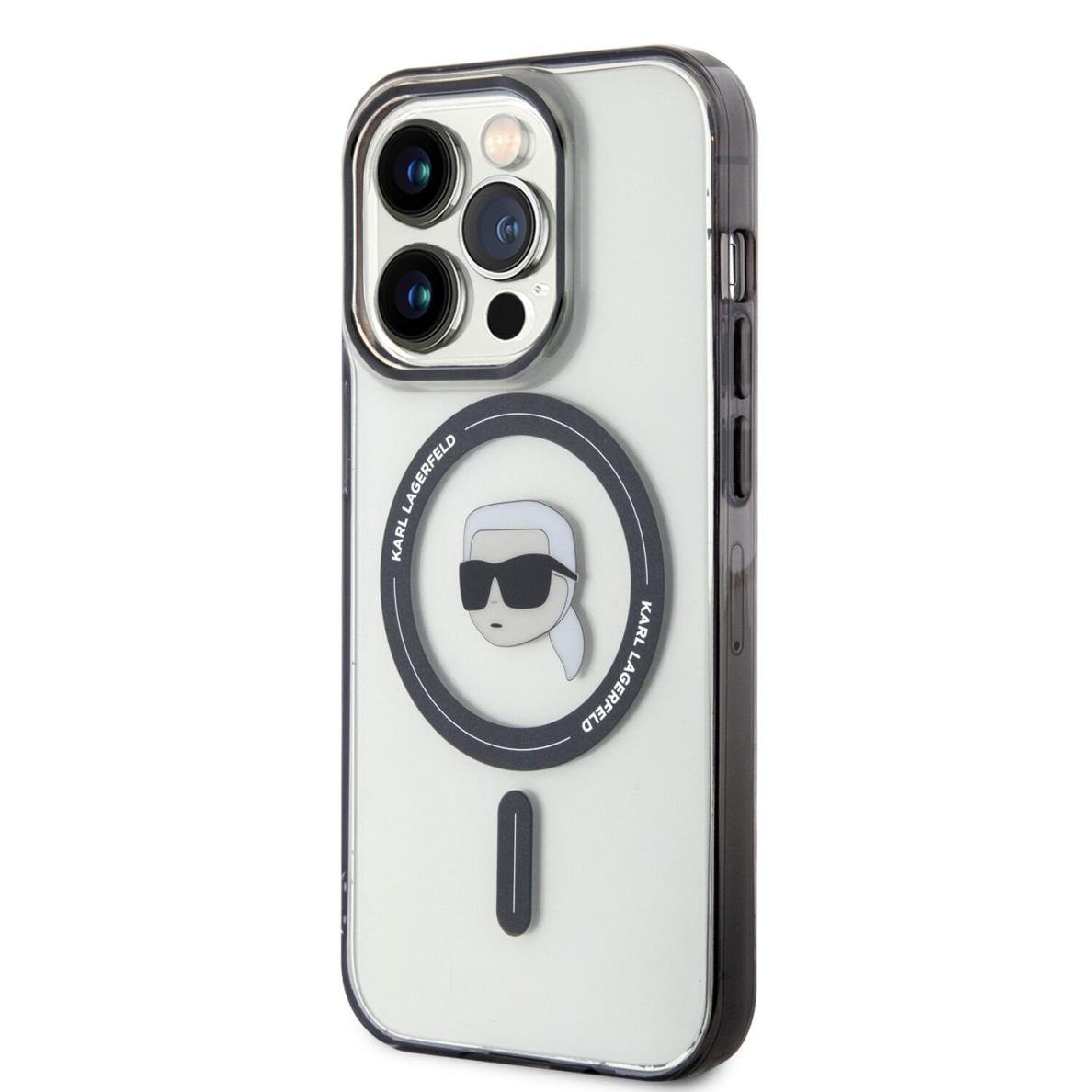 iPhone 15 PRO transparent MagSafe Karl's Head IML KARL LAGERFELD nugarėlė 2