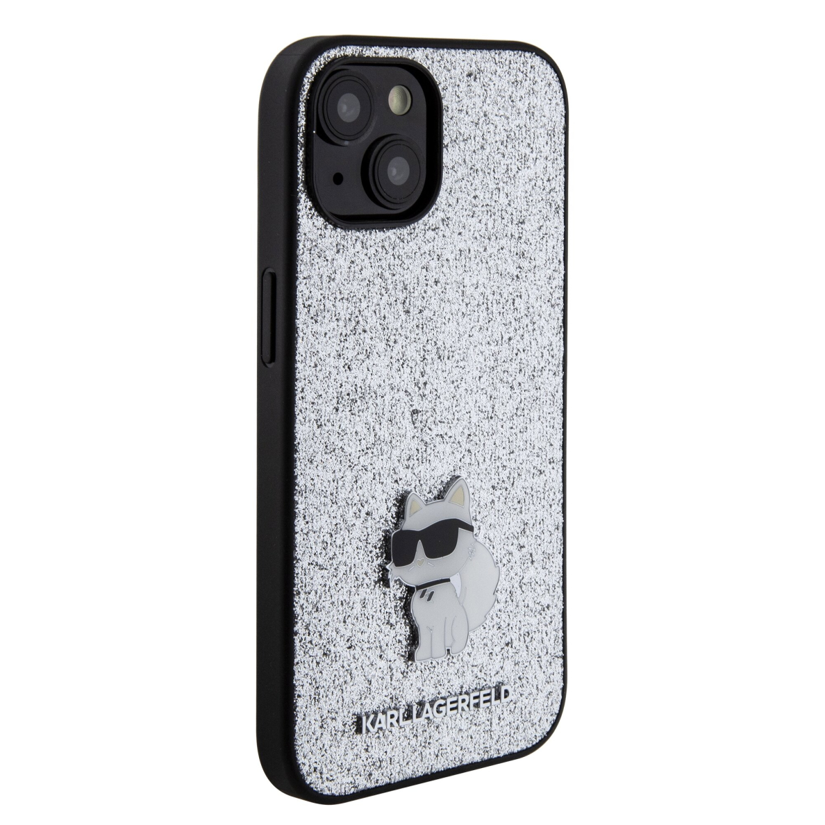 iPhone 15 / 14 / 13 silver Fixed Glitter Metal PIN KARL LAGERFELD nugarėlė 3