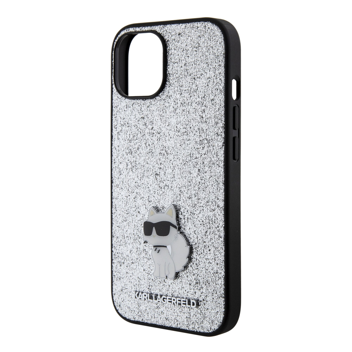 iPhone 15 / 14 / 13 silver Fixed Glitter Metal PIN KARL LAGERFELD nugarėlė 5