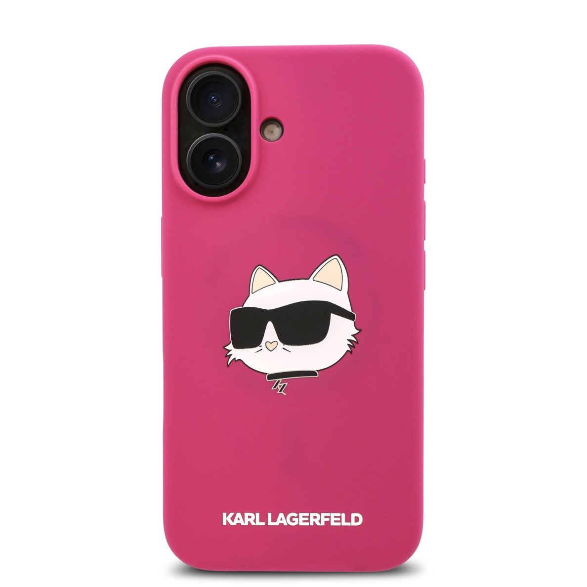 iPhone 16 fuschia Magsafe Sil Choupette Head Print KARL LAGERFELD nugarėlė 2