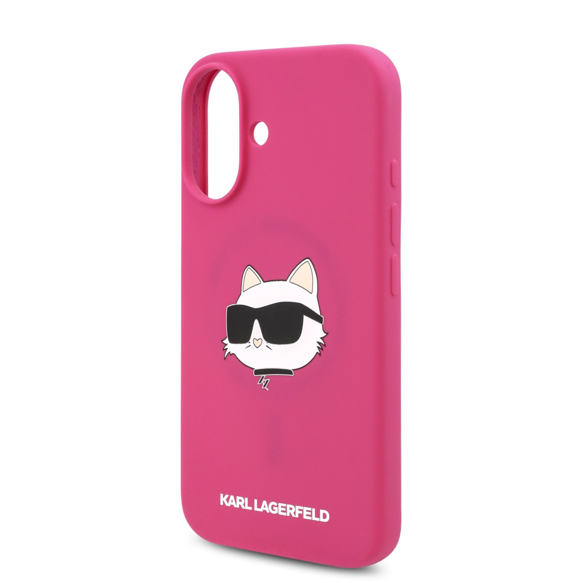 iPhone 16 fuschia Magsafe Sil Choupette Head Print KARL LAGERFELD nugarėlė 5