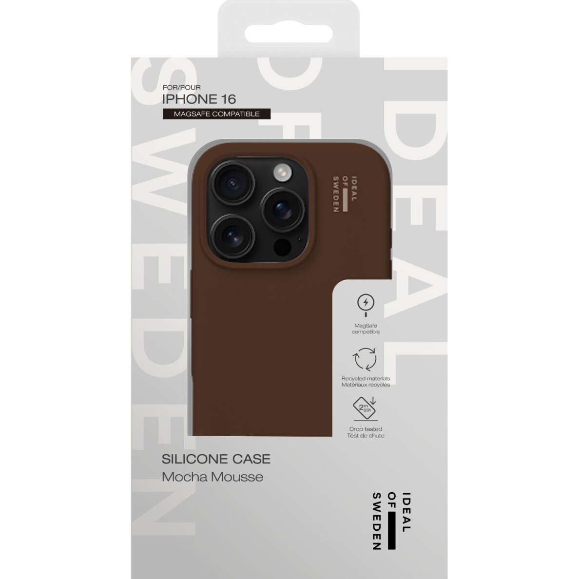 iPhone 16 iDeal Of Sweden nugarėlė MagSafe Silicone Mocha Mousse 4