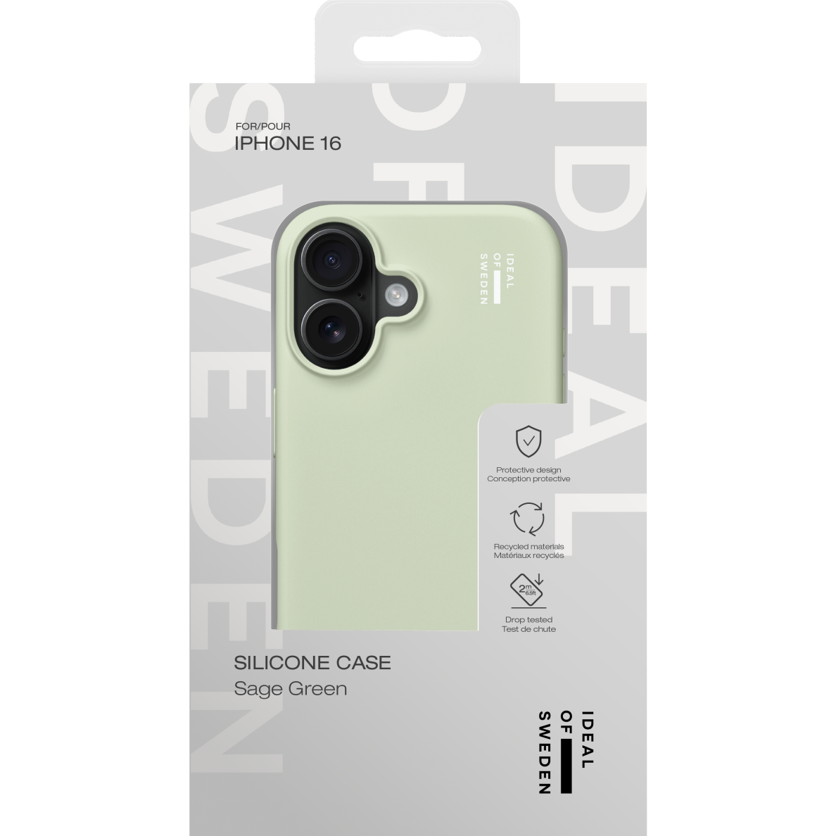 iPhone 16 iDeal Of Sweden Silicone MagSafe Sage Green nugarėlė 3