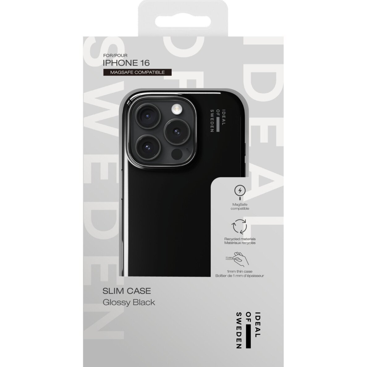 iPhone 16 iDeal Of Sweden Slim MagSafe Glossy Black nugarėlė 3