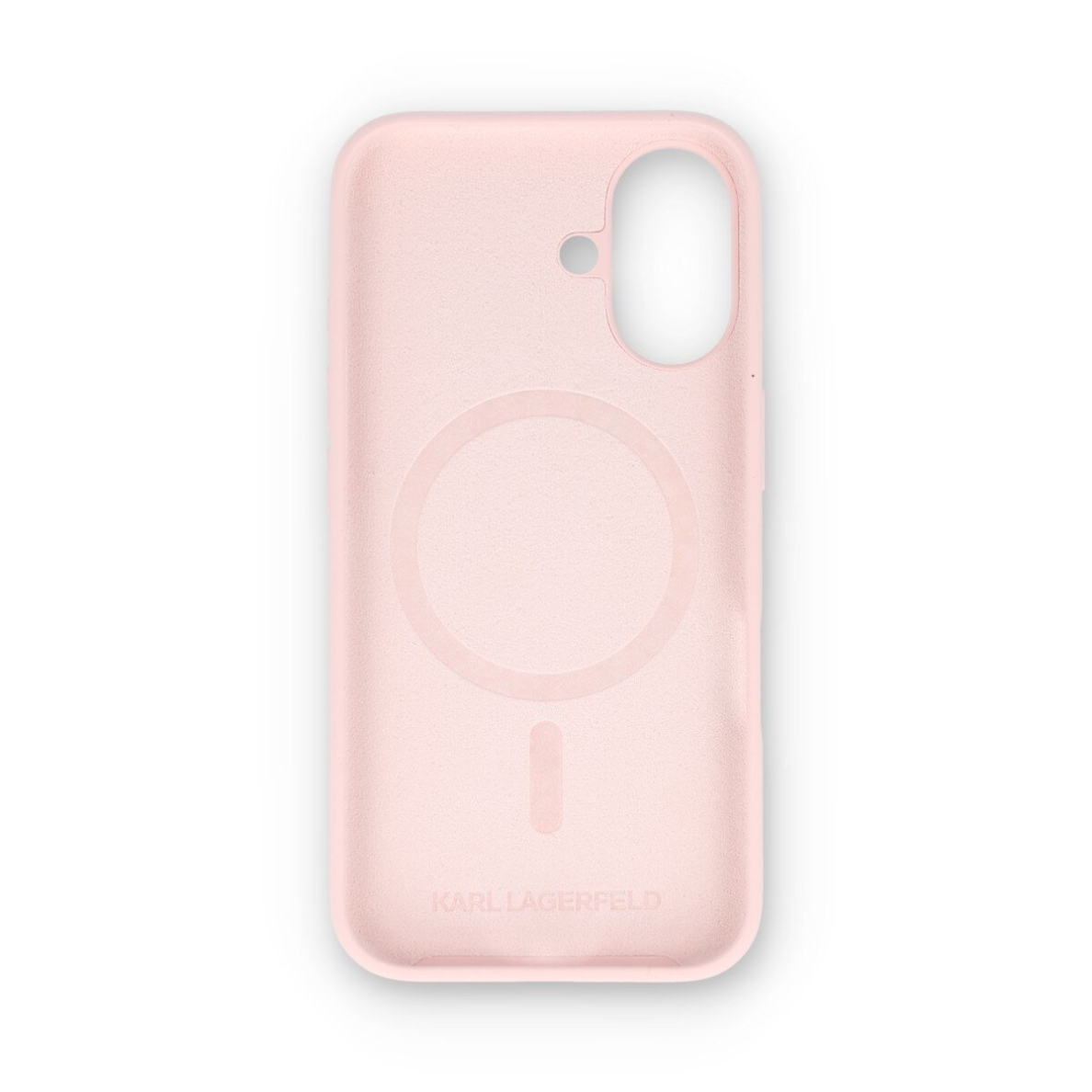 iPhone 16 pink Magsafe Silicone KC Heads Ring KARL LAGERFELD nugarėlė 1