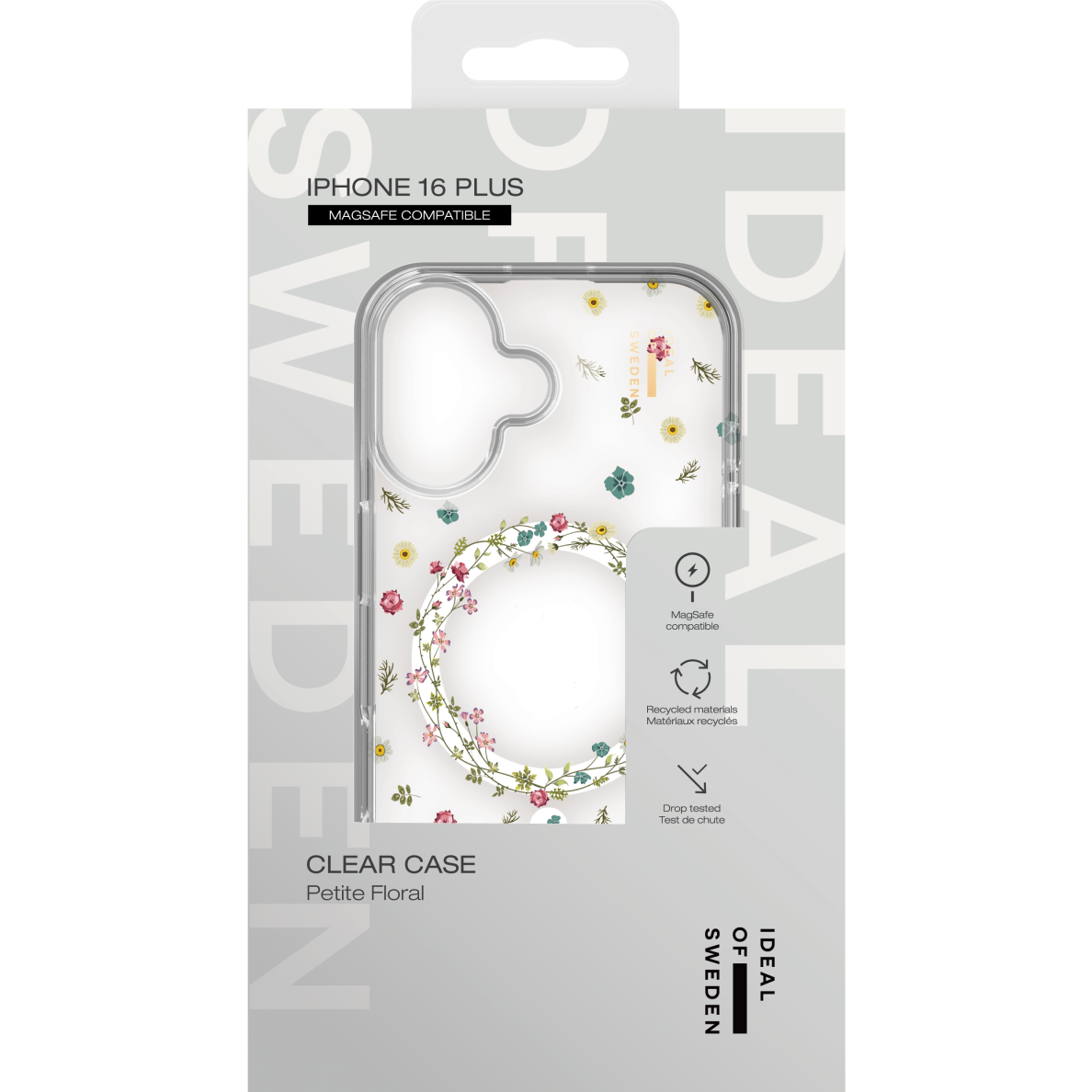 iPhone 16 PLUS iDeal Of Sweden Clear MagSafe nugarėlė Petite Floral 2