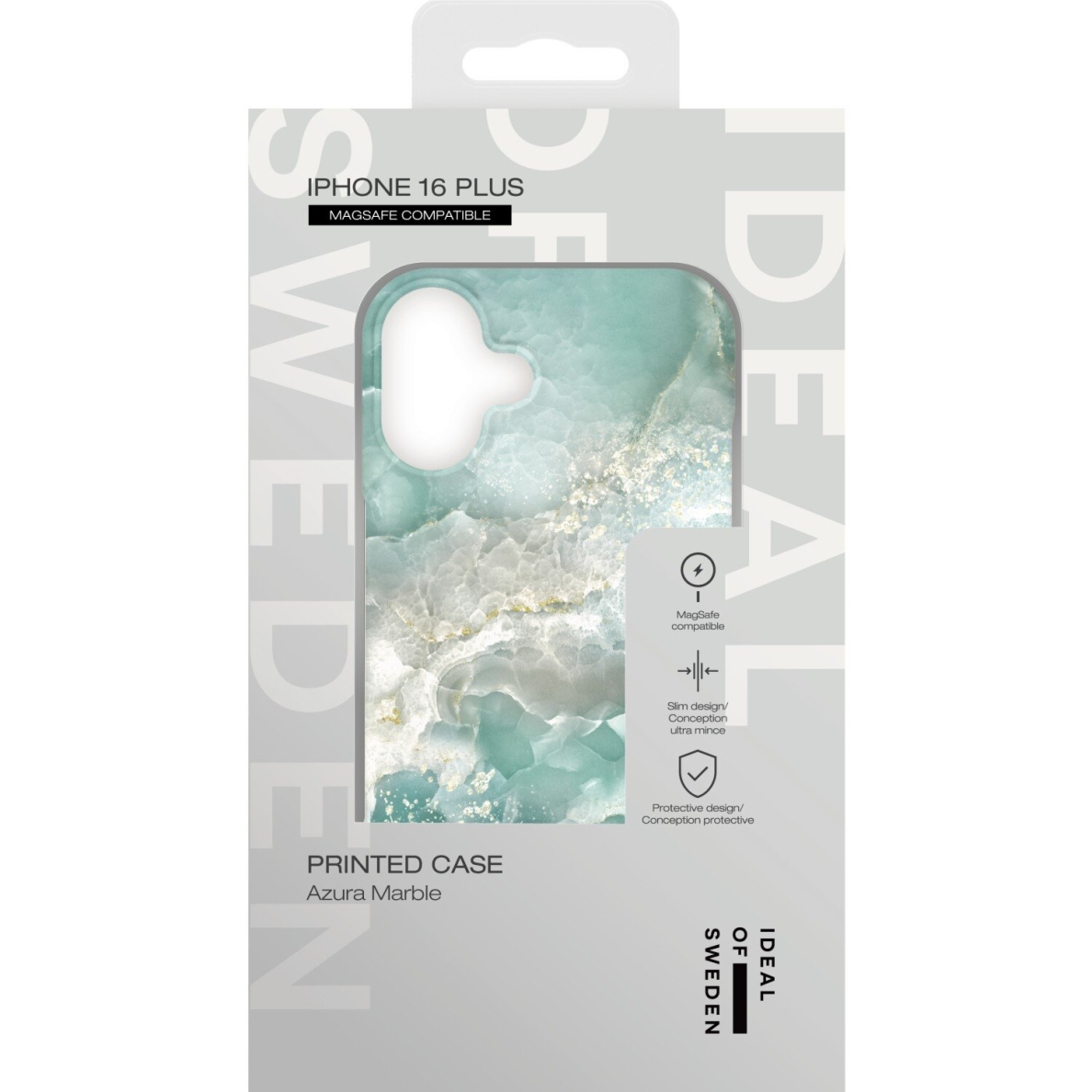 iPhone 16 PLUS iDeal Of Sweden nugarėlė MagSafe Azura Marble 3