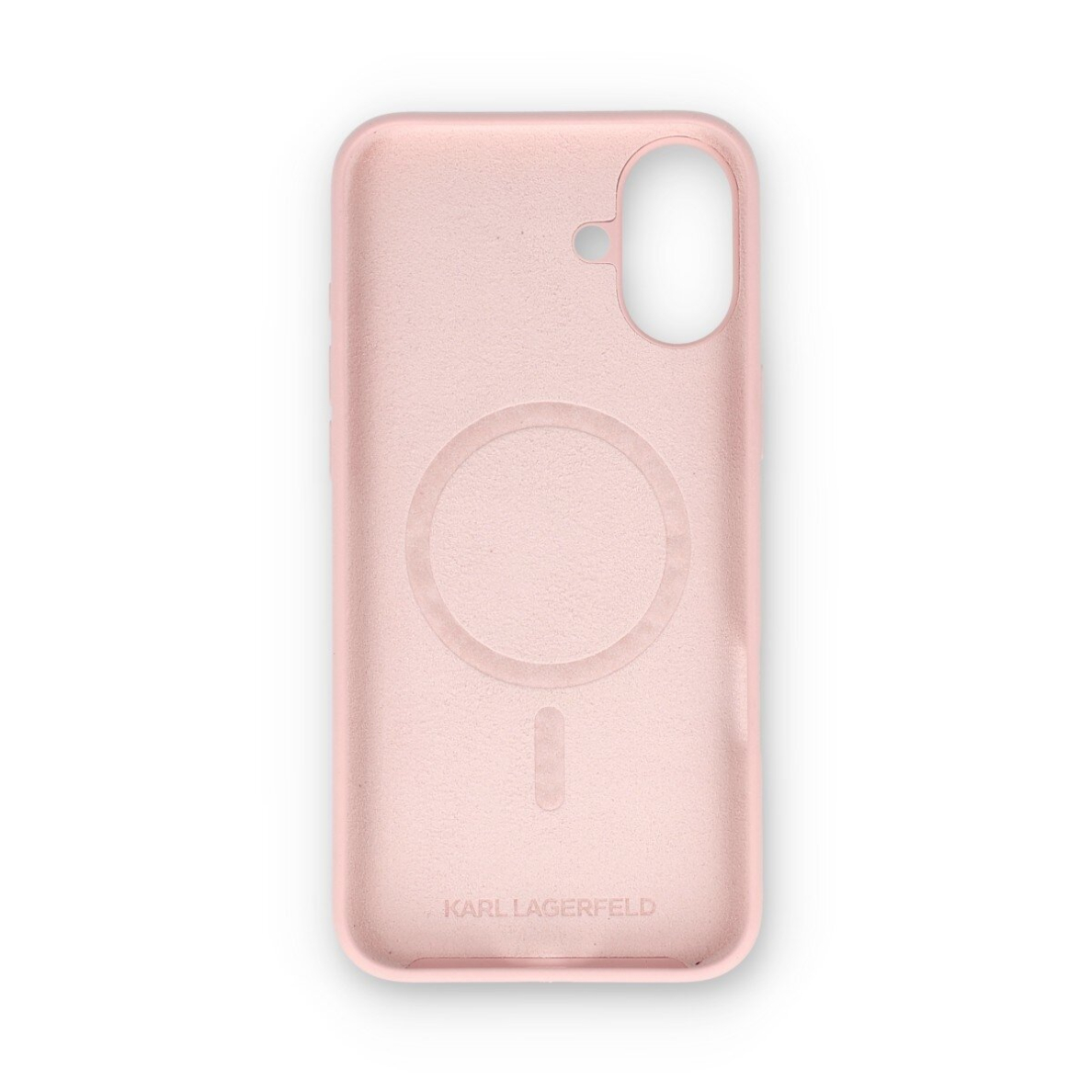 iPhone 16 PLUS pink Magsafe Silicone KC Heads Ring KARL LAGERFELD nugarėlė 1