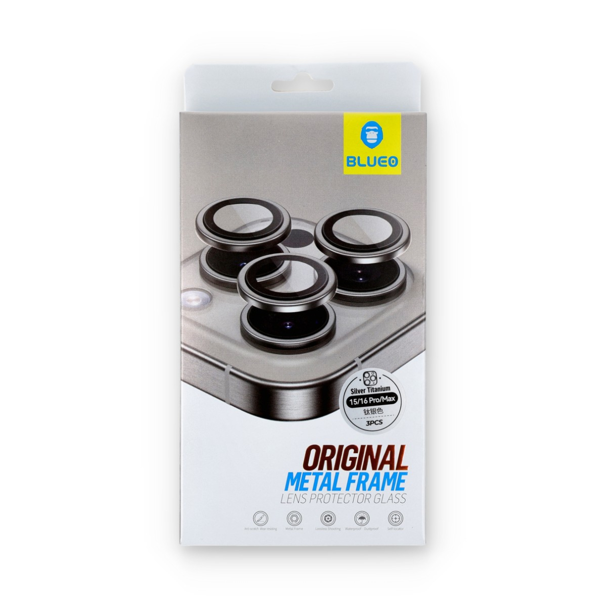 iPhone 16 PRO / 16 PRO MAX / 15 PRO / 15 PRO MAX apsauginis silver Mr.Monkey galinės kameros stiklas 2