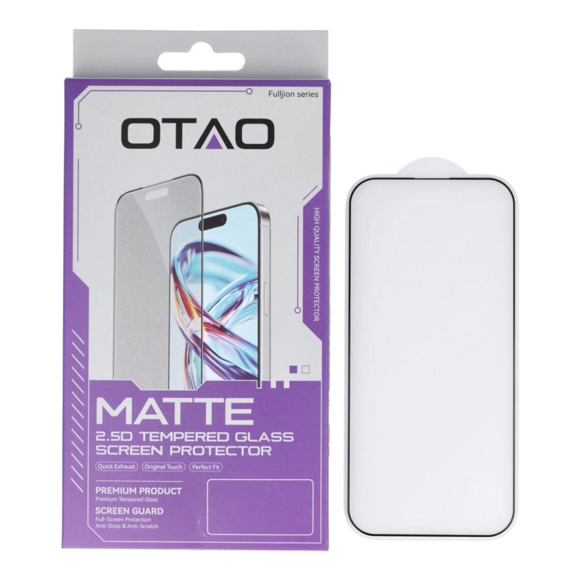 iPhone 16 PRO black pilnas OTAO MATTE apsauginis stiklas 1