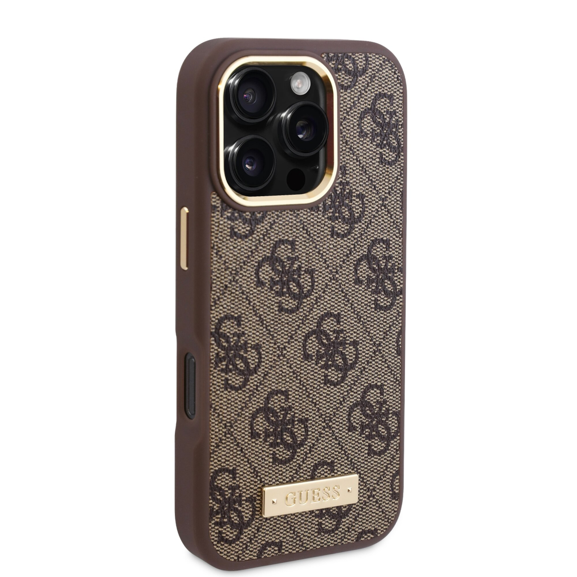 iPhone 16 PRO brown Magsafe 4G PU Logo Plate GUESS nugarėlė 3