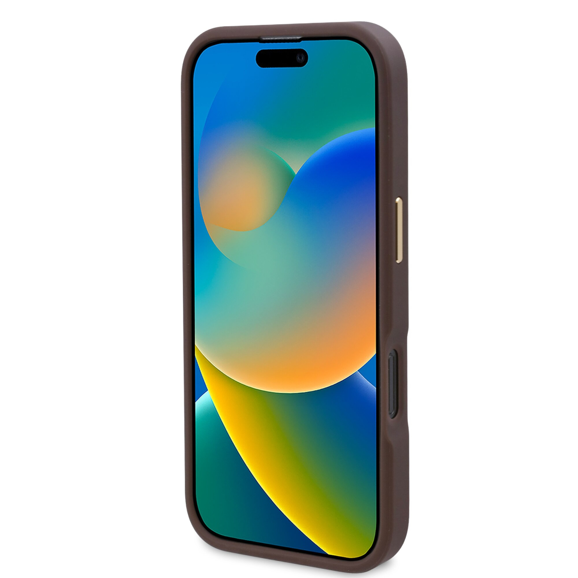 iPhone 16 PRO brown Magsafe 4G PU Logo Plate GUESS nugarėlė 4